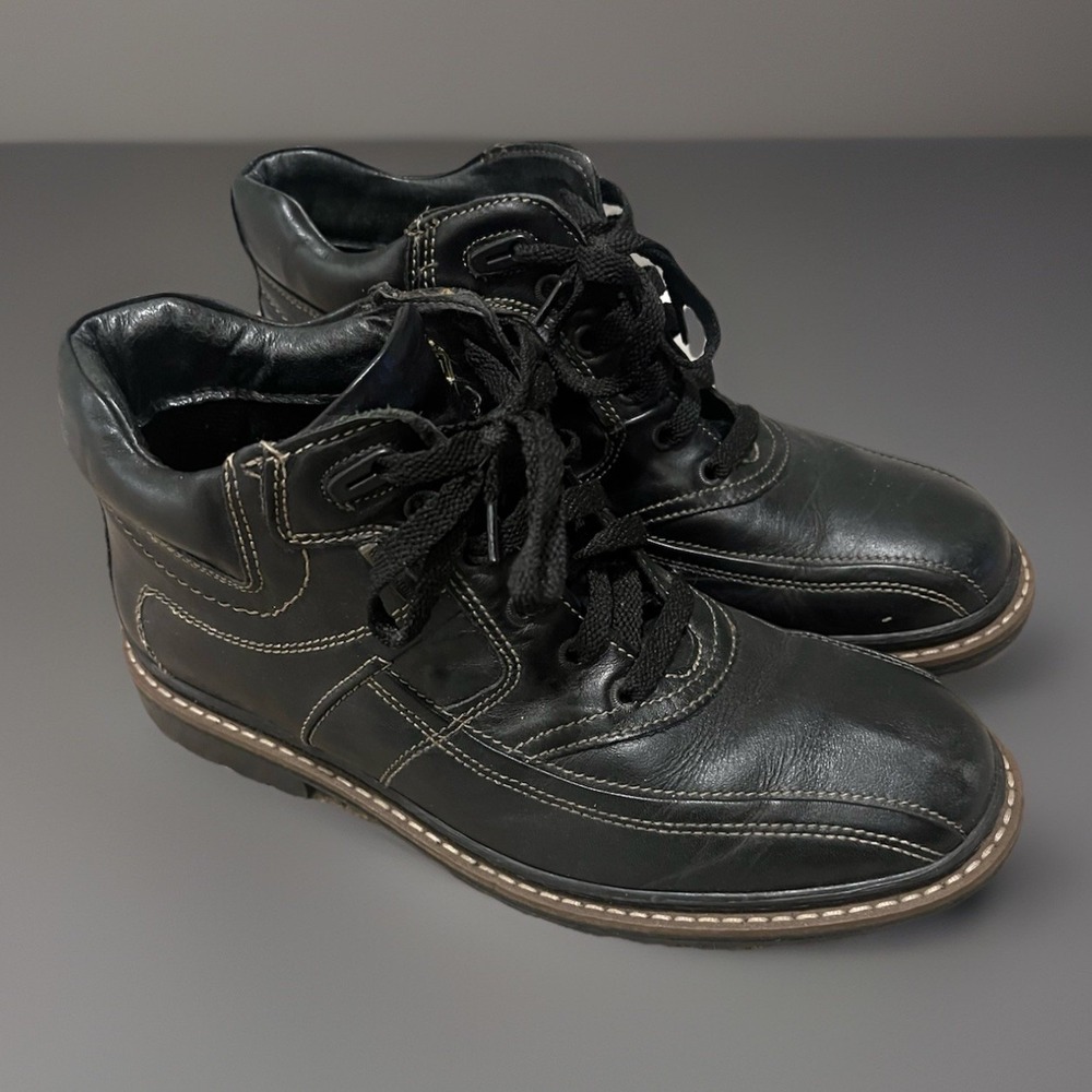 BATA Boots Mens 41 Size 8 Water Resistant‎ Black Leather